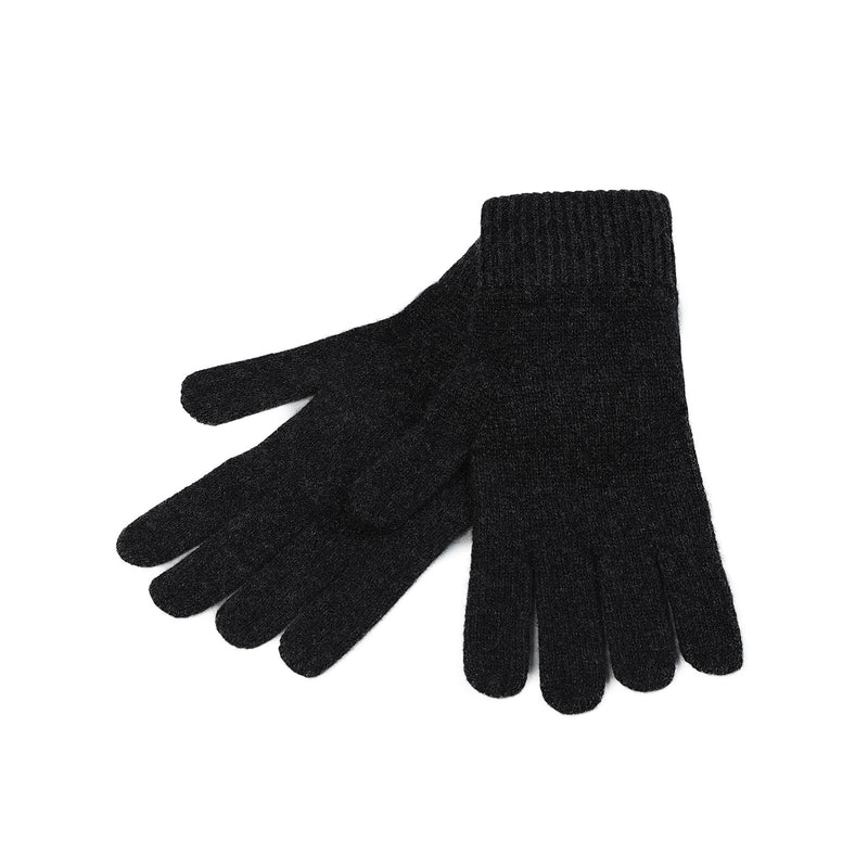 100% Cashmere Plain Glove Gents Charcoal - Heritage Of Scotland - CHARCOAL