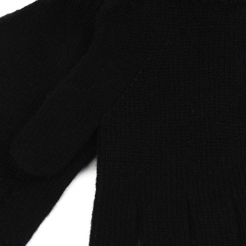 100% Cashmere Plain Ladies Glove Black - Heritage Of Scotland - BLACK