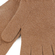 100% Cashmere Plain Ladies Glove Camel - Heritage Of Scotland - CAMEL
