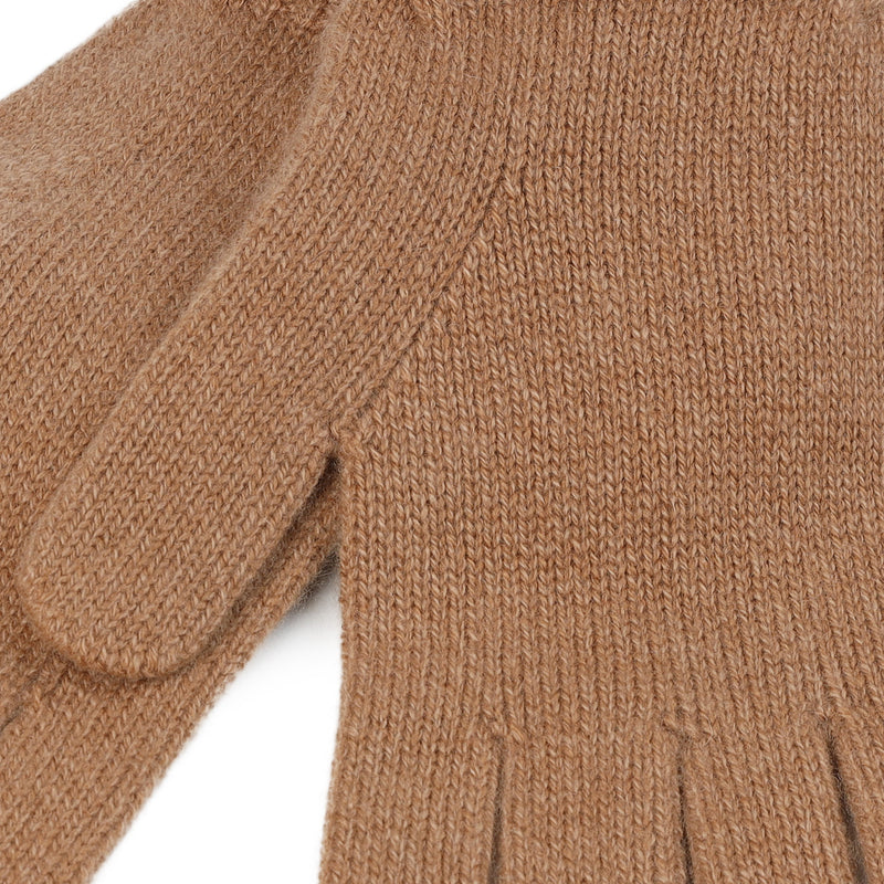 100% Cashmere Plain Ladies Glove Camel - Heritage Of Scotland - CAMEL
