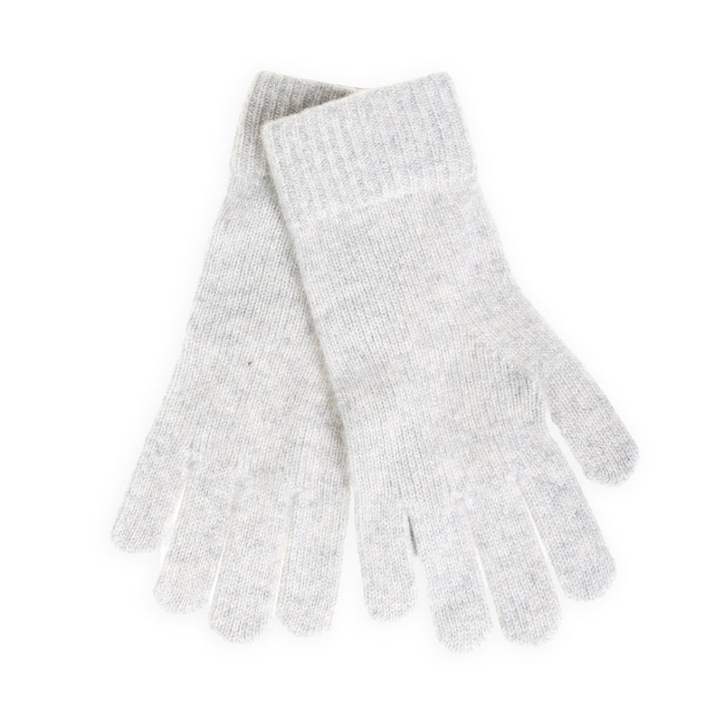 100% Cashmere Plain Ladies Glove Light Grey - Heritage Of Scotland - LIGHT GREY