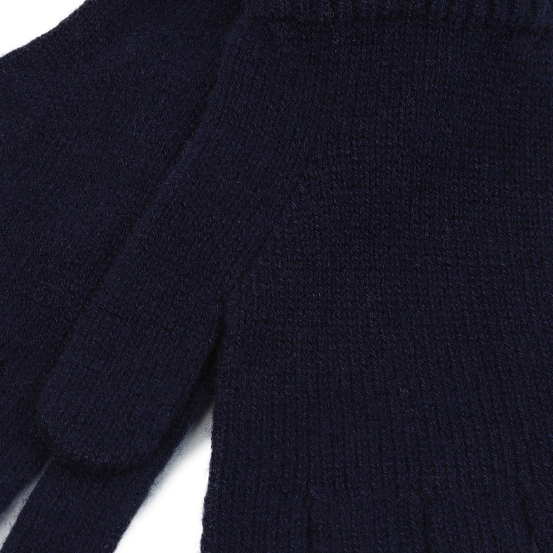 100% Cashmere Plain Ladies Glove Navy - Heritage Of Scotland - Navy