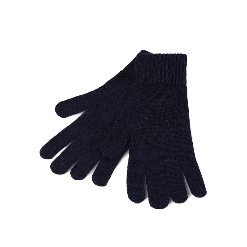100% Cashmere Plain Ladies Glove Navy - Heritage Of Scotland - Navy
