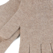100% Cashmere Plain Ladies Glove Sand Beige - Heritage Of Scotland - SAND BEIGE