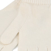 100% Cashmere Plain Ladies Glove White - Heritage Of Scotland - White