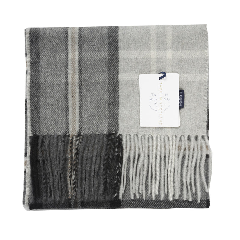 100% Cashmere Scarf Made In Scotland Alba Grey - Heritage Of Scotland - ALBA GREY