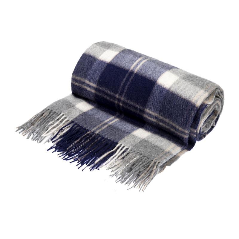 100% Lambswool Blanket Bannockbane Silver - Heritage Of Scotland - BANNOCKBANE SILVER