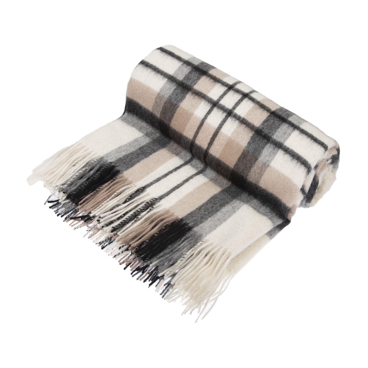 100% Lambswool Blanket Macduff Natural - Heritage Of Scotland - MACDUFF NATURAL