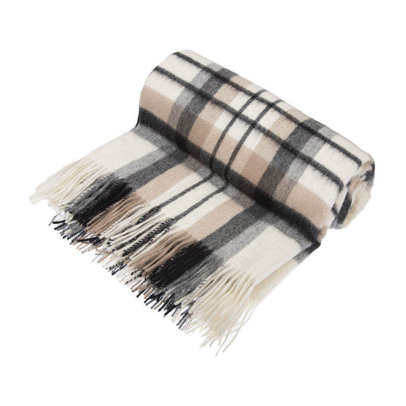 100% Lambswool Blanket Macduff Natural - Heritage Of Scotland - MACDUFF NATURAL