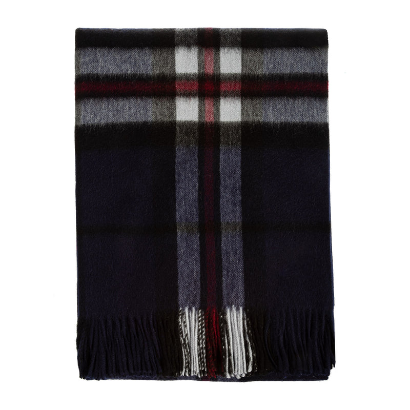 100% Lambswool Blanket Thomson Navy - Heritage Of Scotland - THOMSON NAVY