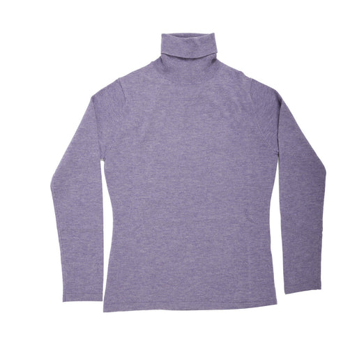 100% Merino Ladies Polo Neck Sweater Heather - Heritage Of Scotland - HEATHER
