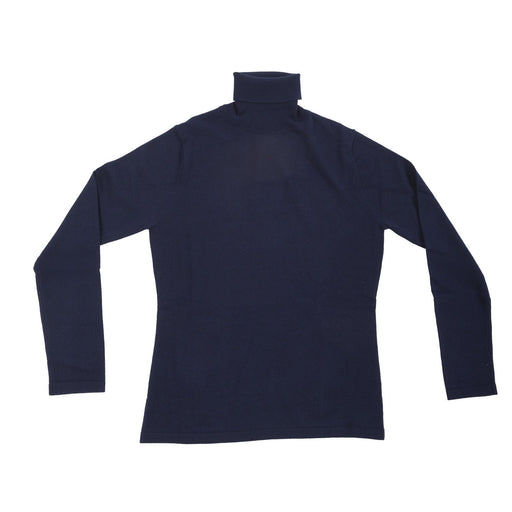 100% Merino Ladies Polo Neck Sweater Navy - Heritage Of Scotland - NAVY