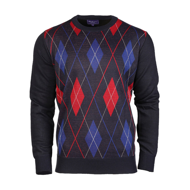 Herren Argyle Ballantrae Jumper Crew Nec Navy