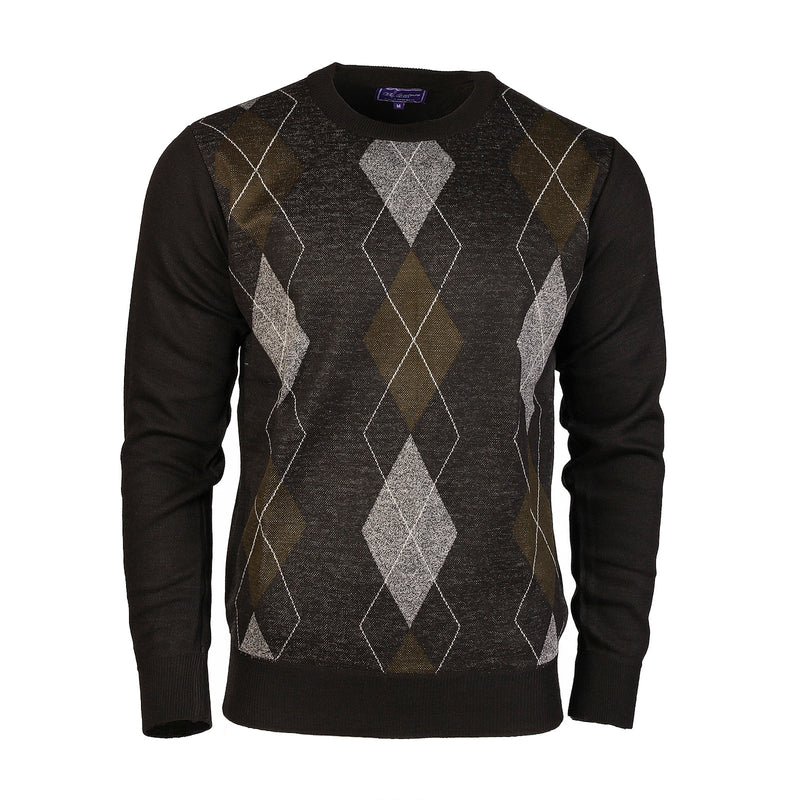 Men's Argyle Ballantrae Jumper Crew Neck Black