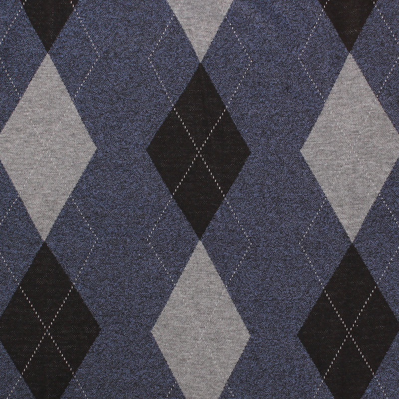 Men's Argyle Ballantrae Jumper Crew Neck Blue Melange