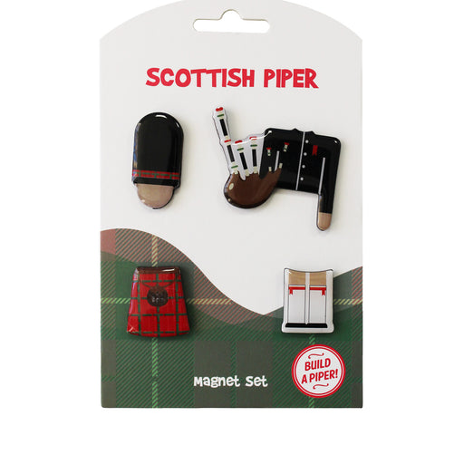 4 Pk Magnets - Build A Piper - Heritage Of Scotland - GREEN HERRINGBONE