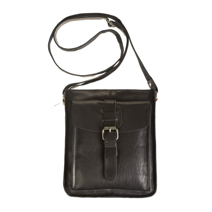 4551 Unisex Leather Body Bag Black - Heritage Of Scotland - BLACK