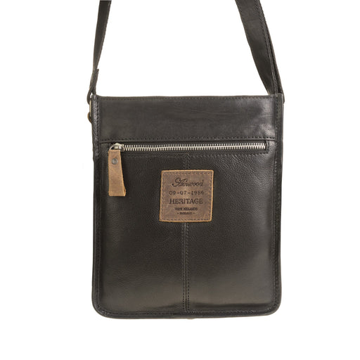 4551 Unisex Leather Body Bag Black - Heritage Of Scotland - BLACK