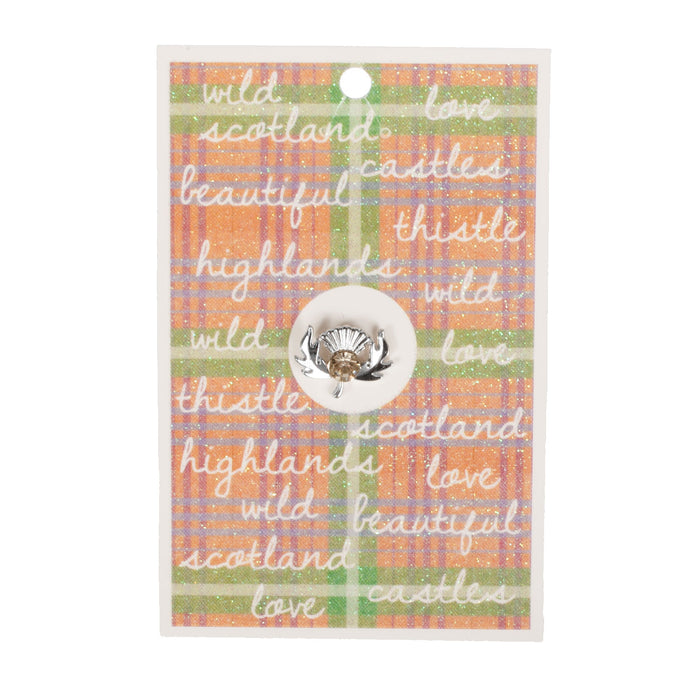 Thistle Pin With Wild Love Scotland Card