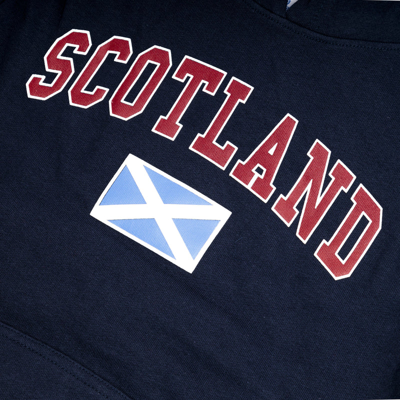 Kinder Schottland Harvard Print Hooded Top Navy