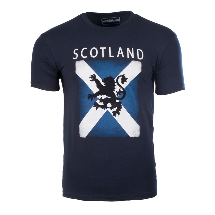 Herren Schottland Distressed Saltire Lion T-Shirt