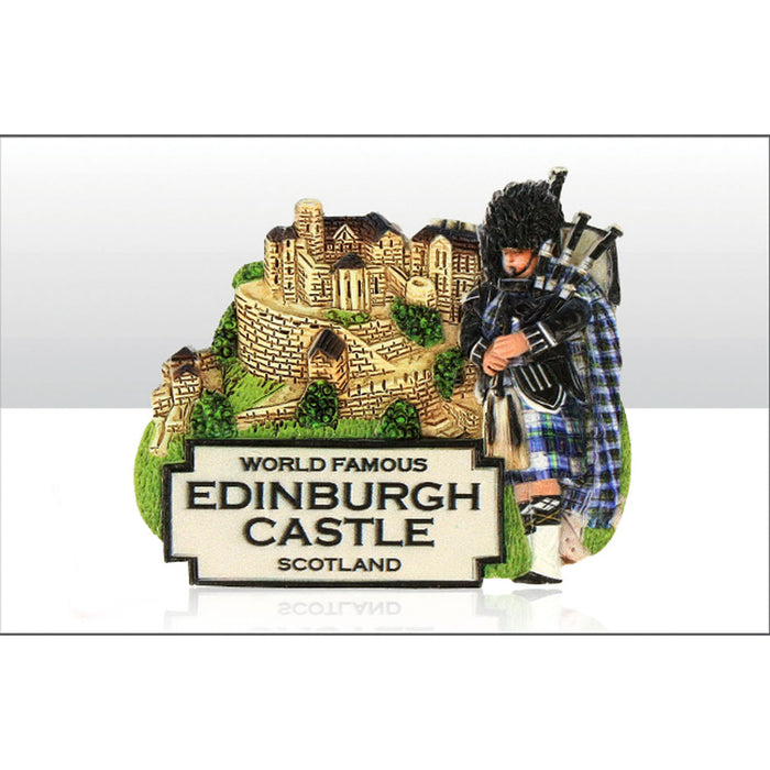 Piper And Edinburgh Castle Magnet