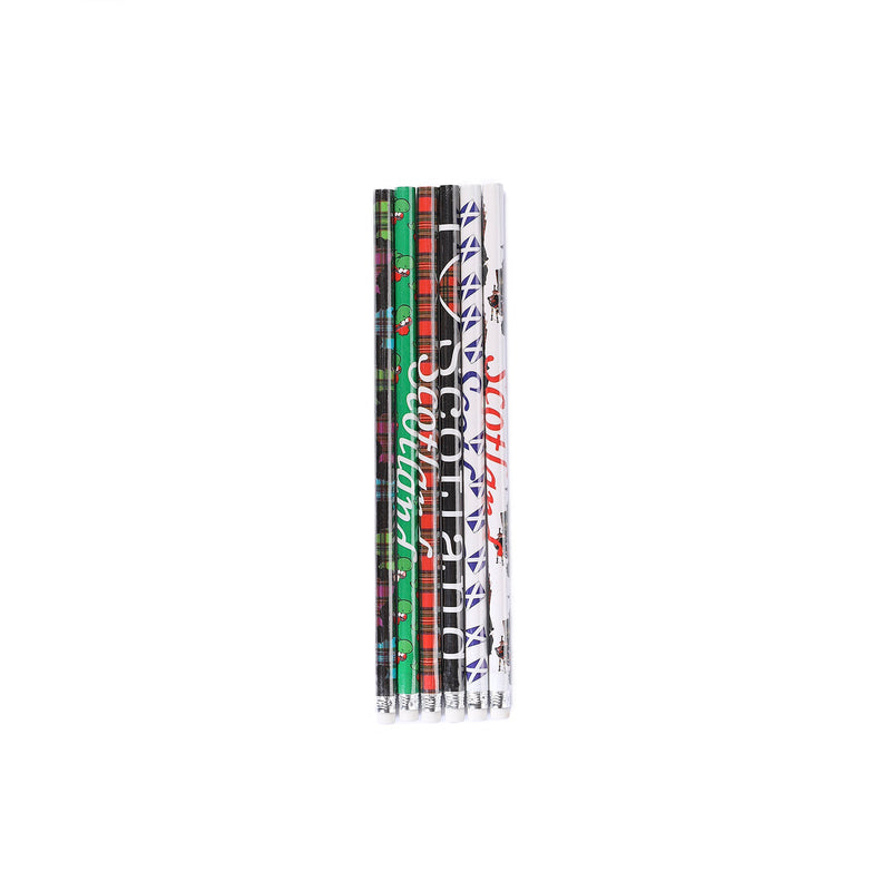 6 - Pack Scotland Pencils – Colourful Souvenir Set with Erasers - Heritage Of Scotland - 6 - pack