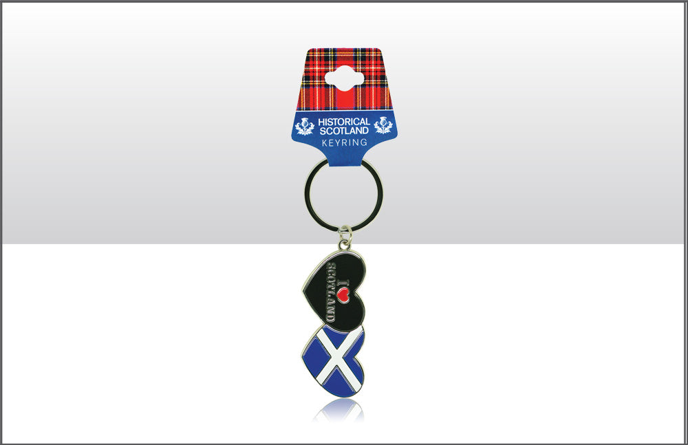 Historischer Schottland Herz & Flagge Schlüsselbund
