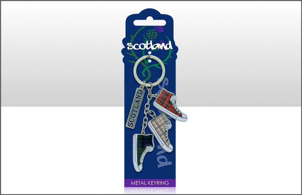 Scot Tartan Boots Charm Keyring