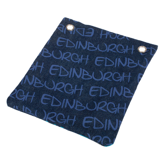 Charlie Edinburgh Denim Stamp Passport Bag Navy Blue