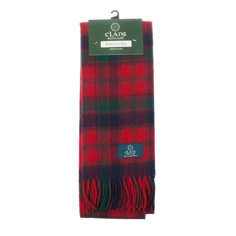 Lambswool Scottish Tartan Clan Scarf  Robertson Red