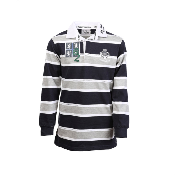 Kinder L / S '62 Edinburgh High Rugby Shirt Grau / Marine
