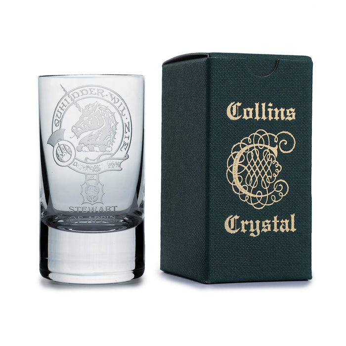 Collins Crystal Clan Shot Glass Stewart/Appin