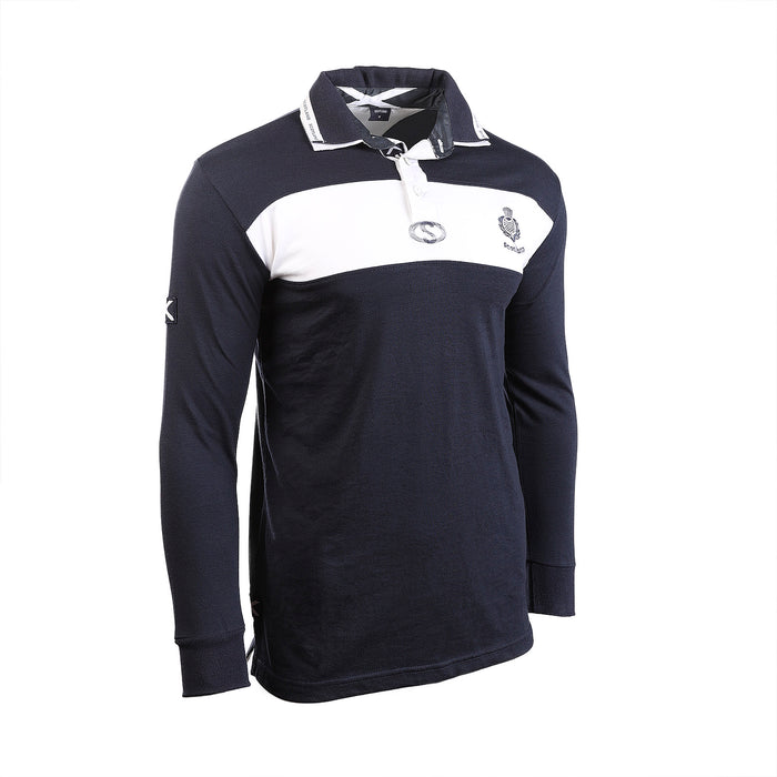Gents Scotland Rugby Shirt Long Sleeve  Navy/White