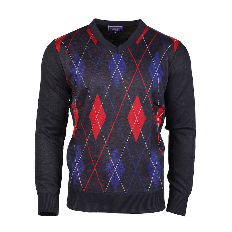 Herren Argyle Ballantrae Jumper Navy