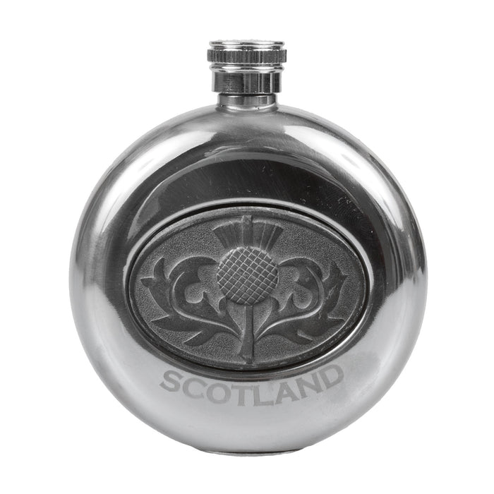 Scotland Thistle Emblem 5oz Hip Flask Box Set