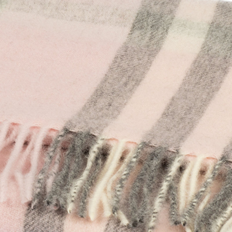 Checker Tartan 90/10 Cashmere Scarf Bar Chalk