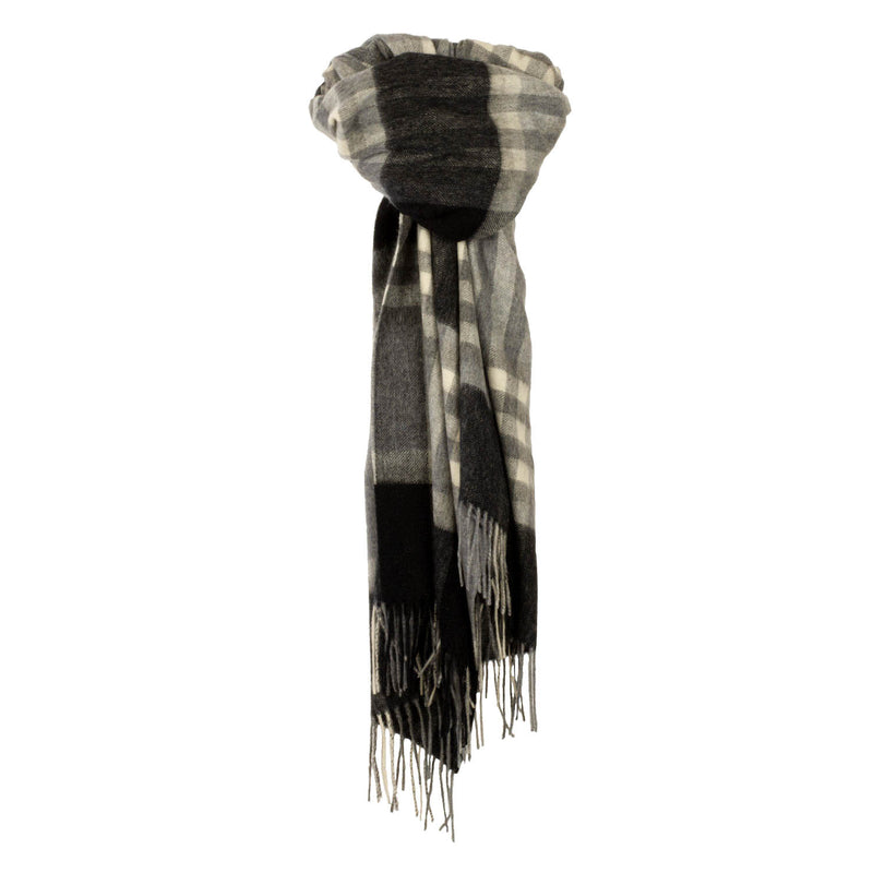 90/10 Tartan Cashmere Deckenschal Schwarz