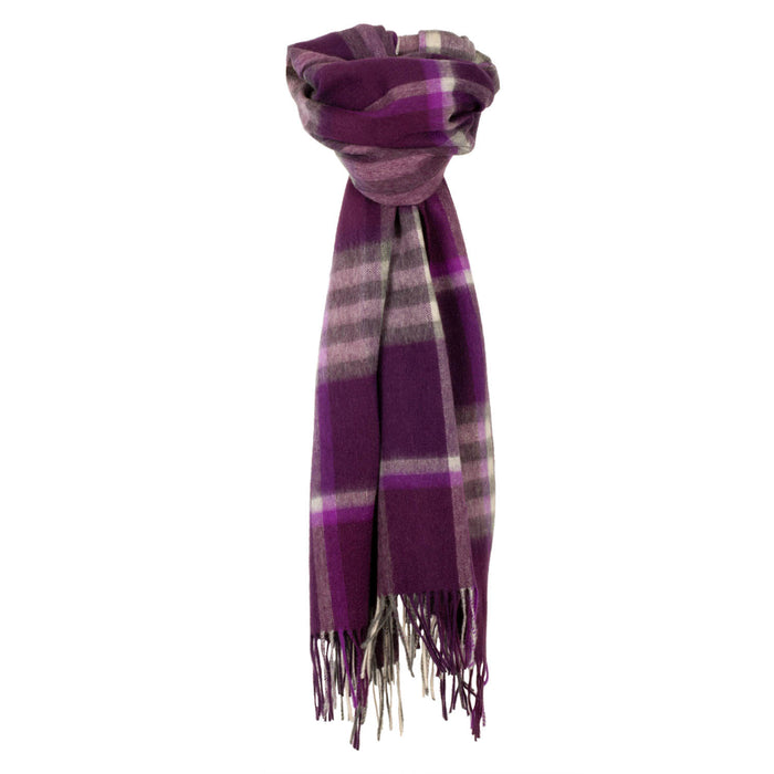 90/10 Tartan Cashmere Blanket Schal Lavendel