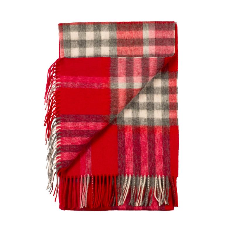 90/10 Tartan Kaschmir Decke Schal Rot