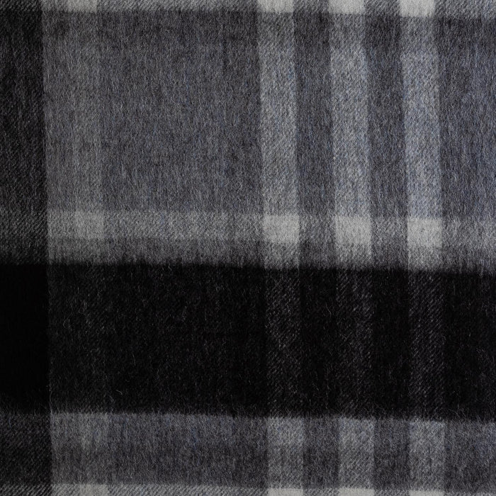 Chequer Cashmere Blend Blanket  Black