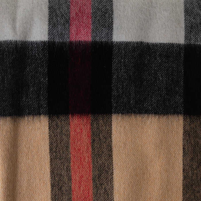 Chequer Cashmere Blend Blanket  Exploded Vicuna