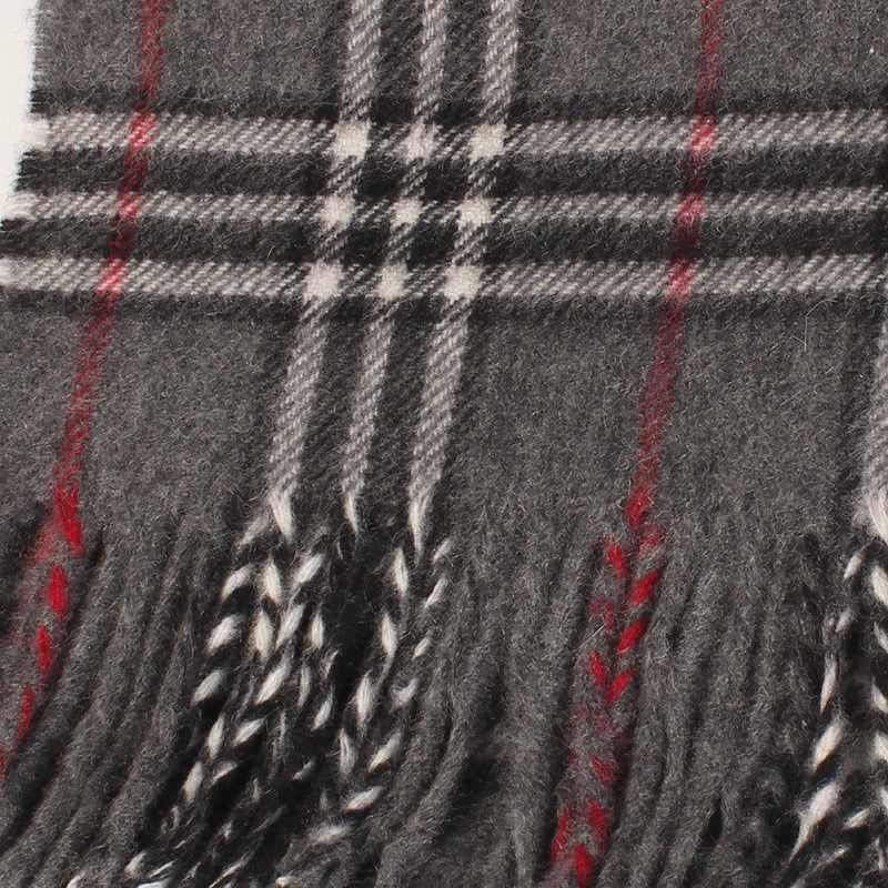 100% Cashmere Scarf Made In Scotland Thomson Dark Grey