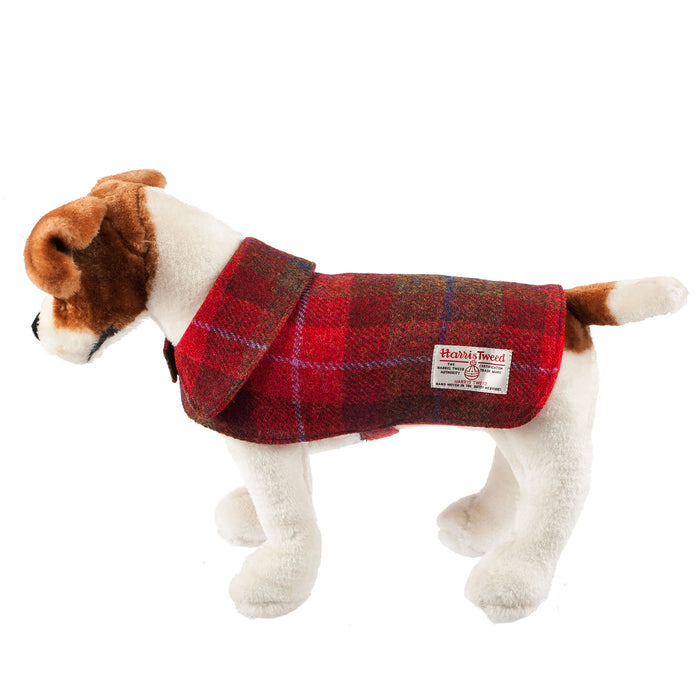 Dog Coat Harris Tweed Ha222-A1 Red Check