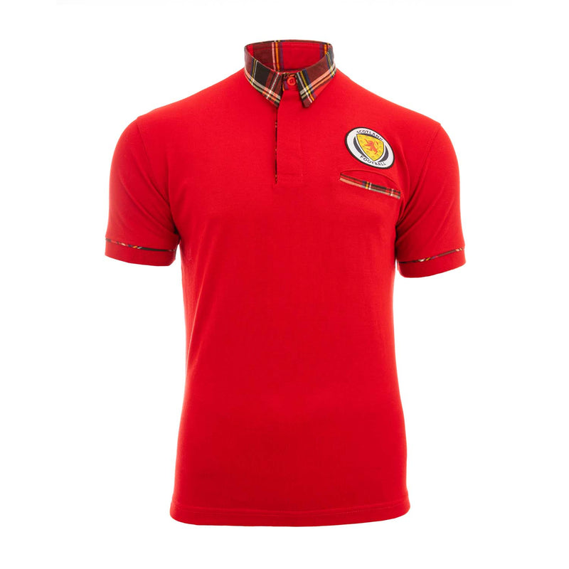 Schottland Tartan Trim Poloshirt Rot / Royal Stewart