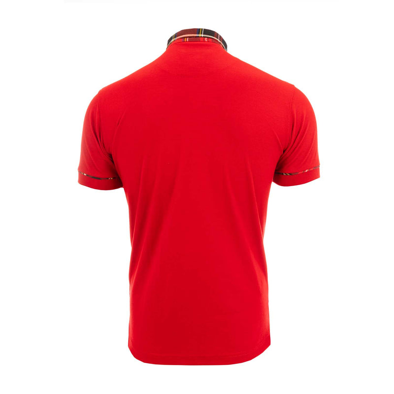 Schottland Tartan Trim Poloshirt Rot / Royal Stewart
