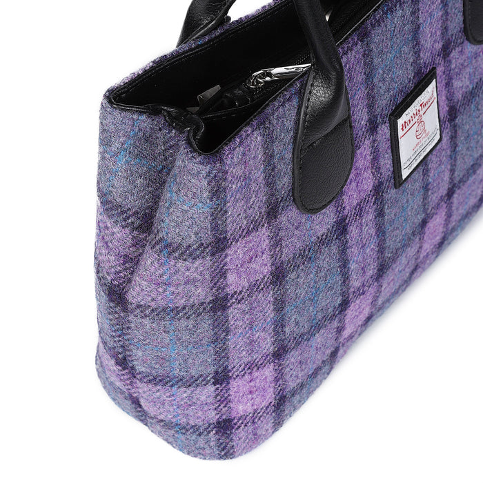 Harris Tweed Ladies Handbag - Classic Bold Purple Check