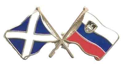 Saltire & Slowenien gekreuzte Flaggen Anstecknadel