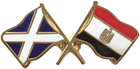 Saltire & Egypt Crossed Flags Anstecknadel