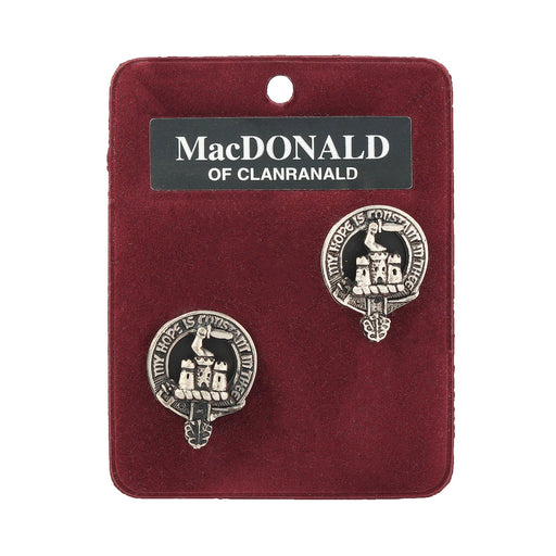 Art Pewter Cufflinks Macdonald Of Clanranald - Heritage Of Scotland - MACDONALD OF CLANRANALD